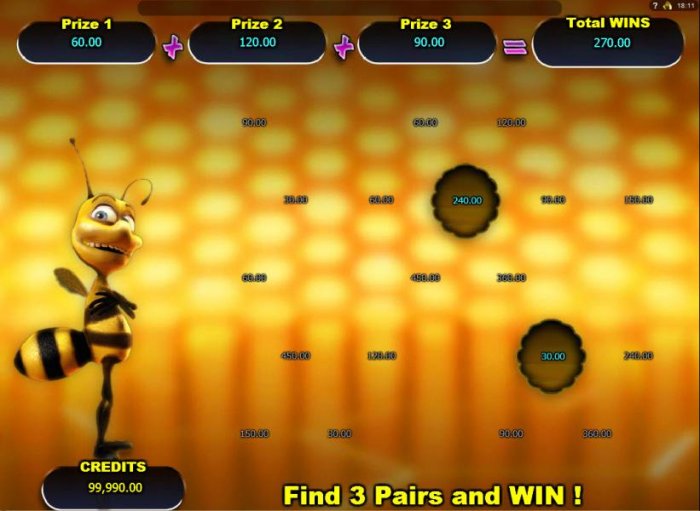 Bee Hive Bonus feature leads to a 270.00 award. by All Online Pokies