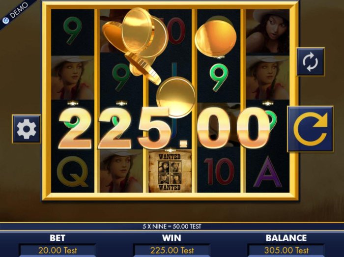 A 225.00 jackpot triggered by a five of a kind. by All Online Pokies
