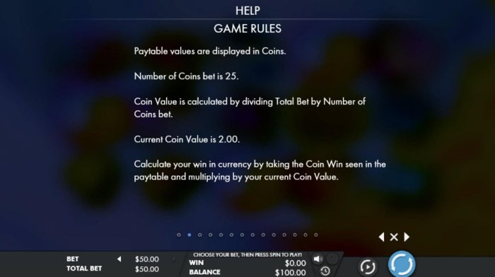 All Online Pokies - Paytable values are displayed in coins. Number of coins bet is always 25