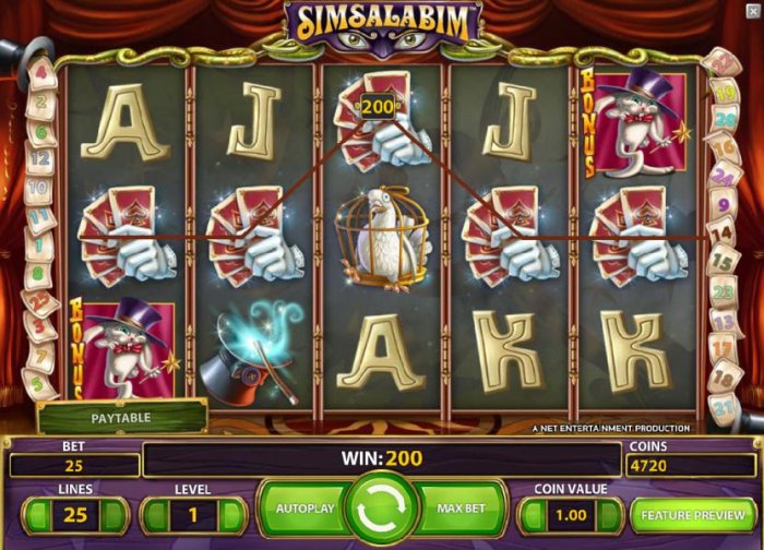 five of kind triggers a 200 big win payout - All Online Pokies