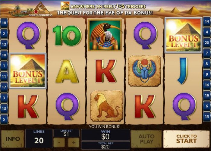 bonus feature triggered by bonus symbols on reel 1 and 5 by All Online Pokies