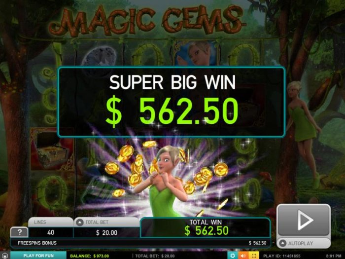 A $562 super big win awarded after playing the free spins feature by All Online Pokies