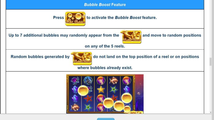 Bubble Boost Feature Rules by All Online Pokies