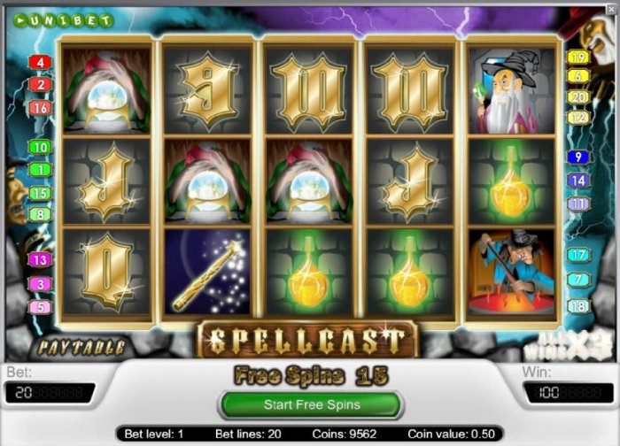 free spins feature triggered by three scatter symbols and 15 free spins awarded - All Online Pokies