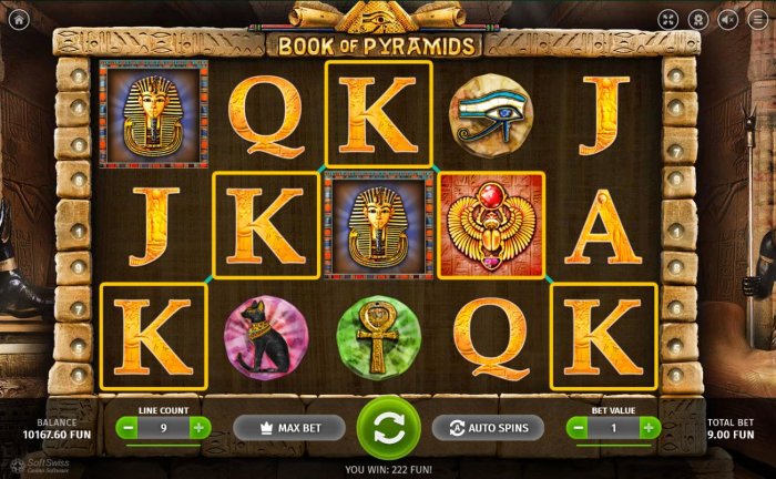 A 222 coin payout award triggered by a five of a kind King symbol. by All Online Pokies