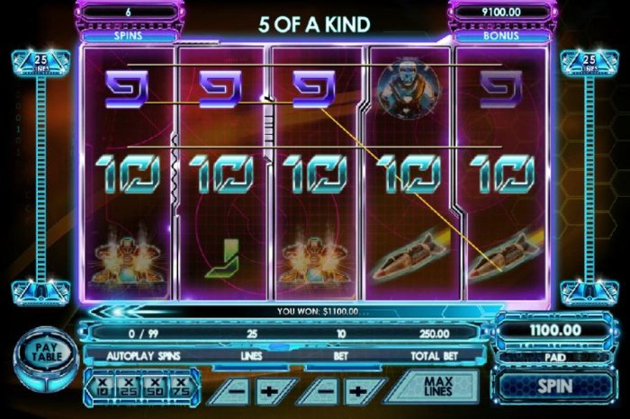 All Online Pokies - Another five of a kind and a $1,000 big win.