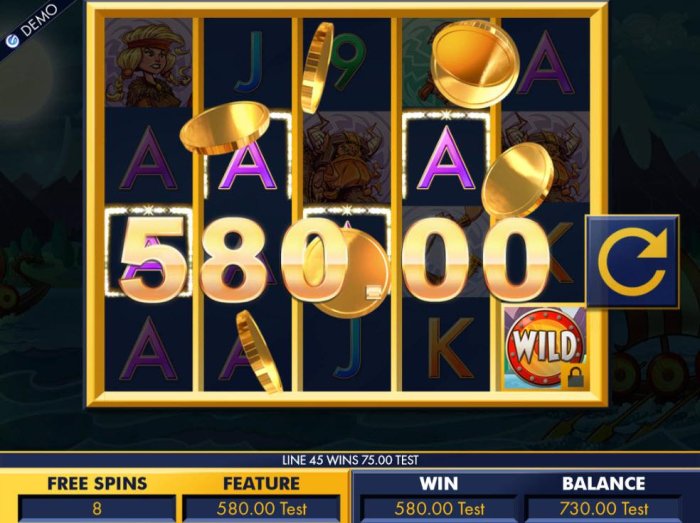 Multiple winning paylines triggers a 580.00 big win during the free spins feature! by All Online Pokies