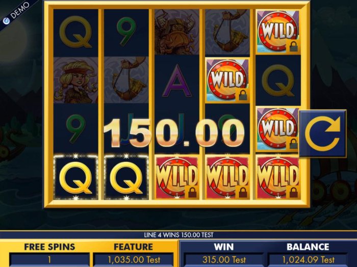 locked wilds trigger a winning five of a kind during the Free Spins feature. by All Online Pokies