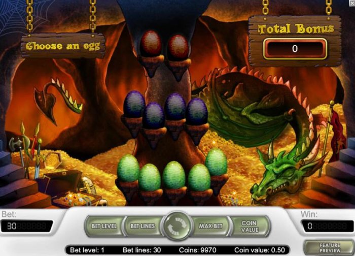 All Online Pokies - bonus feature game board - choose an egg