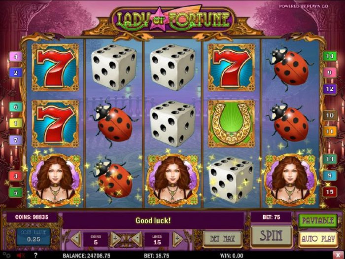 Three fortune teller symbols on reels 1, 3 and 5 awards the bonus game. by All Online Pokies