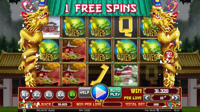 Sticky wilds triggers multiple winnng paylines - All Online Pokies