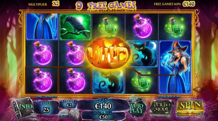 Free Games Game Board - wild is locked on center position for the duration of the free games feature - All Online Pokies