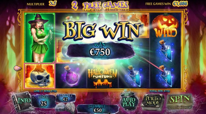 A 750.00 big win triggered during the free games feature. - All Online Pokies