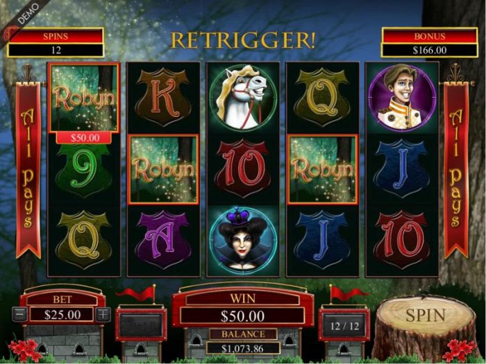 Three scatter scatter symbols re-triggers additional free spins - All Online Pokies