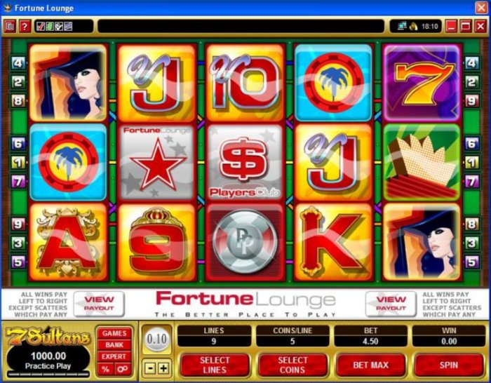All Online Pokies - Main game board featuring five reels and 9 paylines with a $450,000 max payout