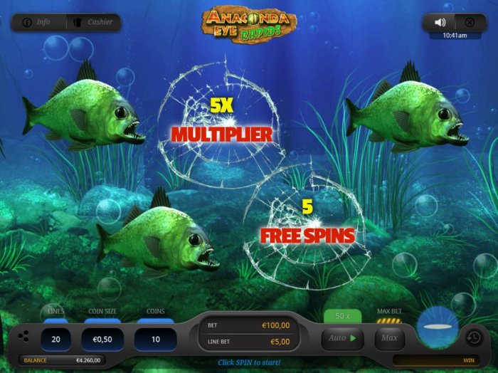 All Online Pokies - Based upon player selections, an additonal 5 free spins are added along with an x5 multiplier.