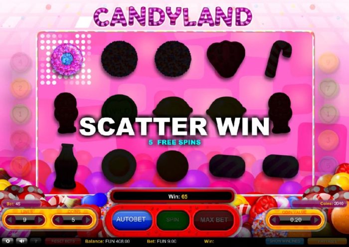 Scatter Win triggers 5 Free Spins by All Online Pokies
