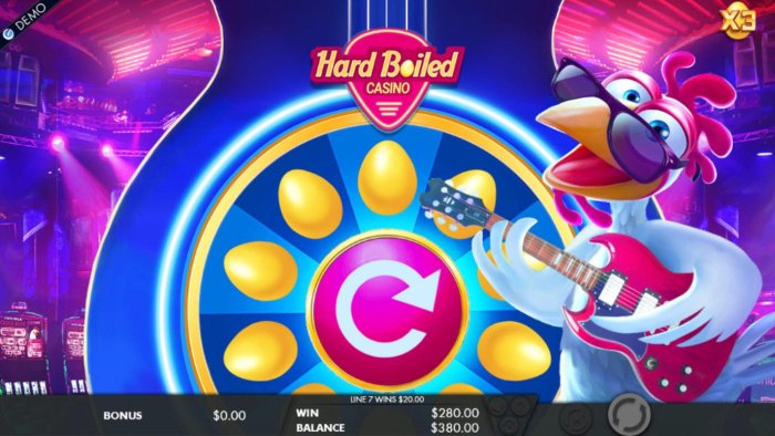 Hard Boiled Bonus Game Board. Spin the wheel to earn prizes. by All Online Pokies