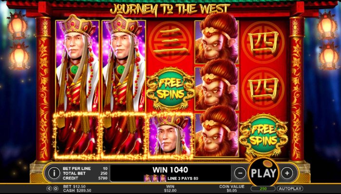 All Online Pokies - Stacked symbols on reels 1 and 2 lead to a 1040 coin payout.