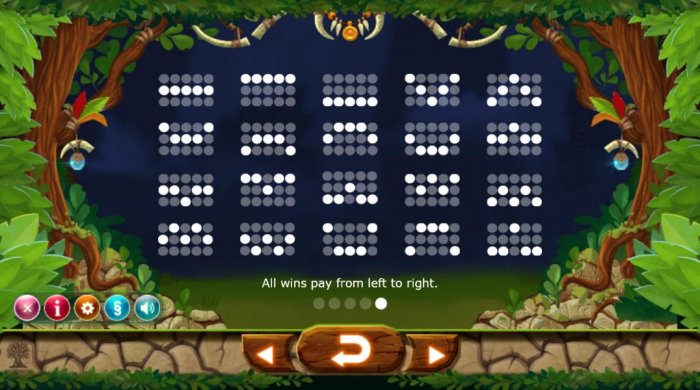All Online Pokies - Payline Diagrams 1-25 All wins pay from left to right.
