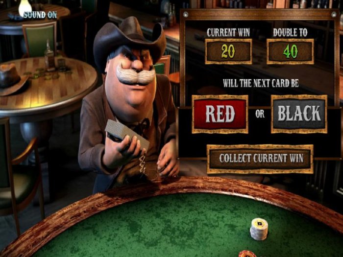 double up feature game board - choose a color for a chance to increase your winning - All Online Pokies