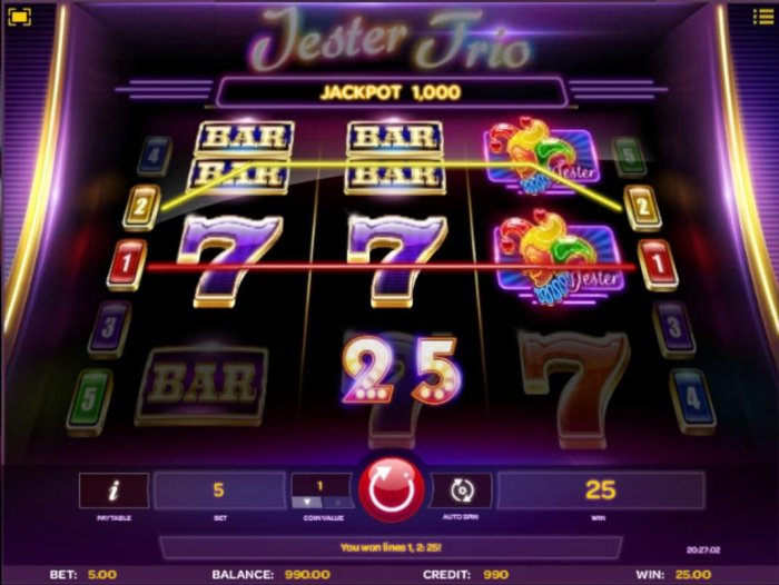 All Online Pokies - Jester wilds trigger a pair of winning paylines and trigger a respin.