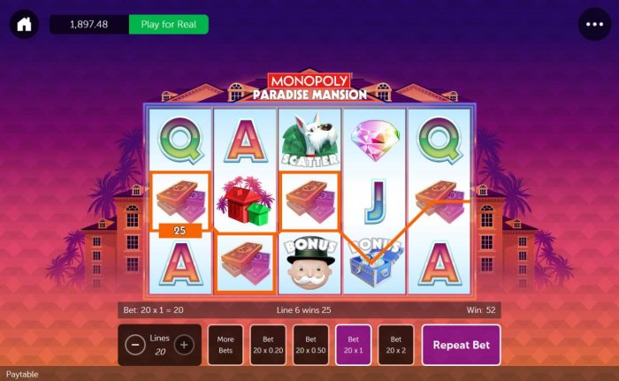 Monopoly Paradise Mansion by All Online Pokies