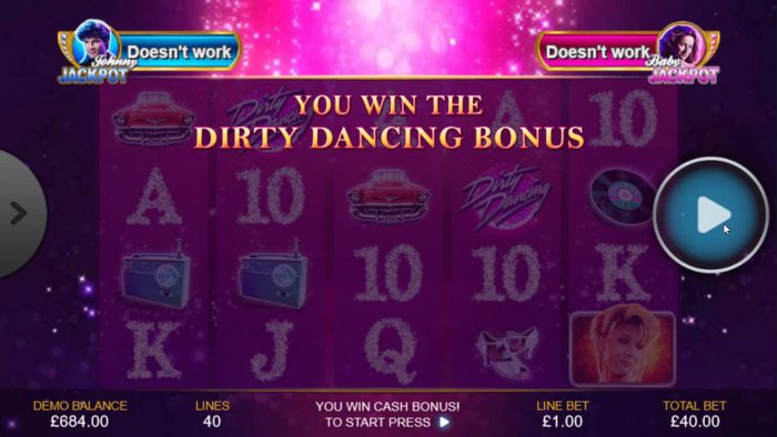 All Online Pokies - Dirty Dance Bonus triggered.