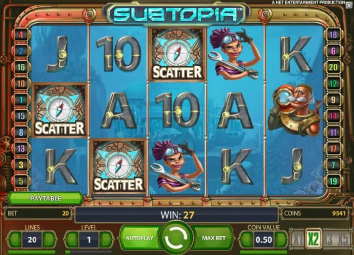 three scatter symbols anywhere triggers the free spins feature - All Online Pokies