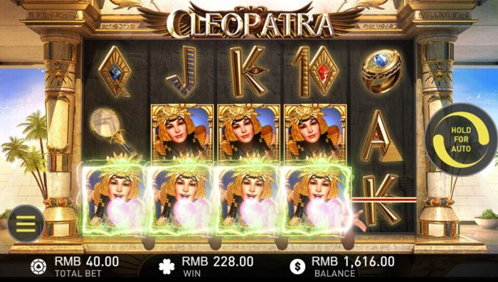 Multiple winning paylines triggers a 228.00 big win by All Online Pokies