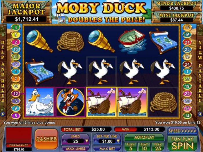 multiple winning paylines triggers a $113 jackpot by All Online Pokies