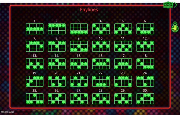 Paylines 1-30 by All Online Pokies