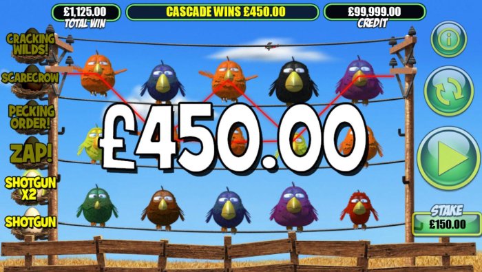 A 450 coin payout by All Online Pokies