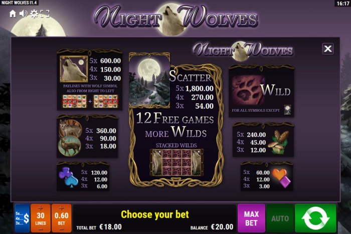 Night Wolves by All Online Pokies