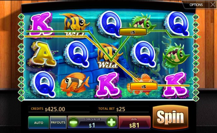 All Online Pokies - an 81.00 win triggered by multiple winning combinations.