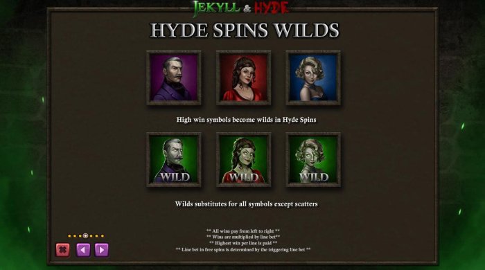 Hyde Spins Wilds - Hig win symbols become wilds in Hyde Spins. by All Online Pokies