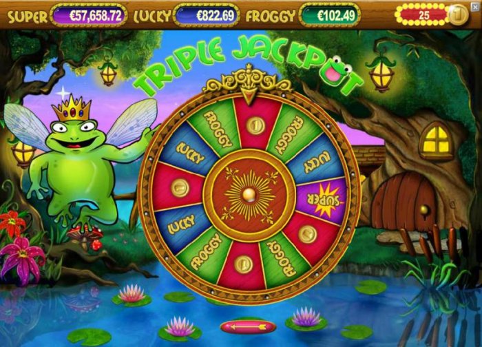 with a spin of the wheel we end up with a 25 coin jackpot - All Online Pokies
