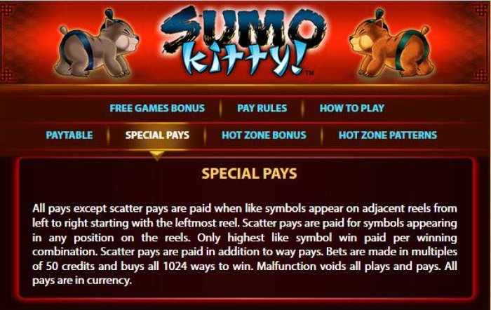 All Online Pokies - Special Pays Rules