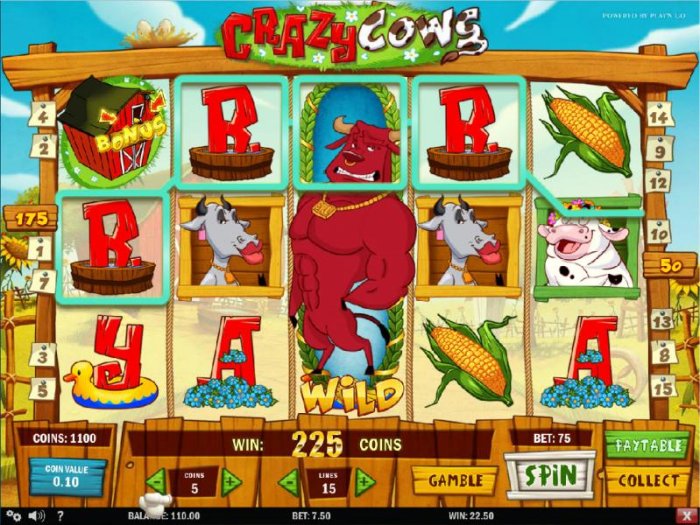 All Online Pokies - Expading Wild triggers a 225 coin big win!