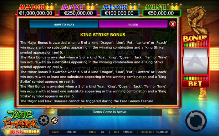 King Strike Feature Rules by All Online Pokies