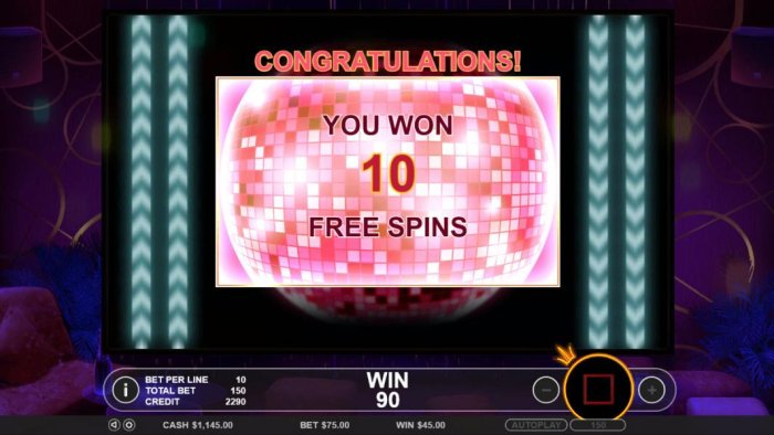 Ten free spins awarded. by All Online Pokies