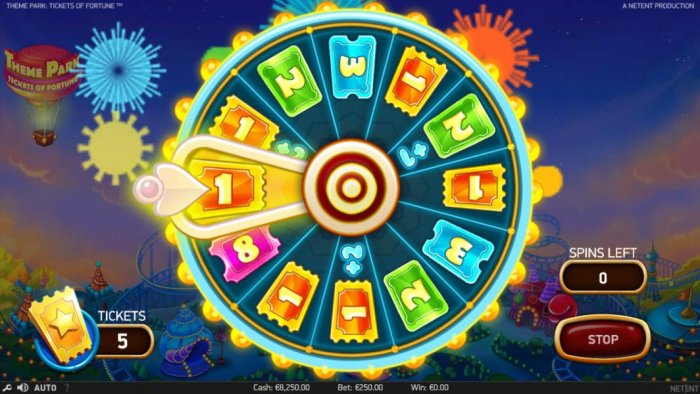 A total of 6 ticket have been awarded for bonus game play. - All Online Pokies