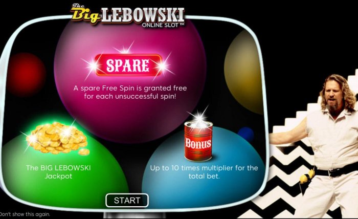Game feature include: A spare Free Spin is granted free for each unsuccessful spin! The Big Lebowski Jackpot and up to 10 times multiplier for the total bet. - All Online Pokies