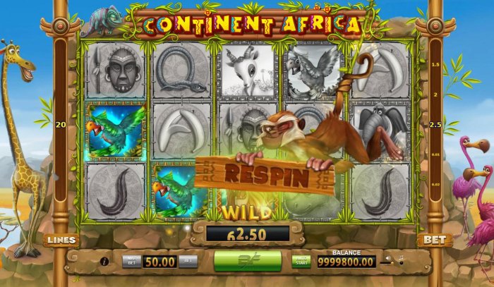 A re-spin is triggered whenever a lion wild symbols appears on the reels. by All Online Pokies