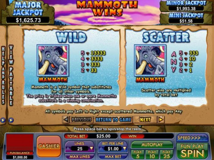 All Online Pokies image of Mammoth Wins