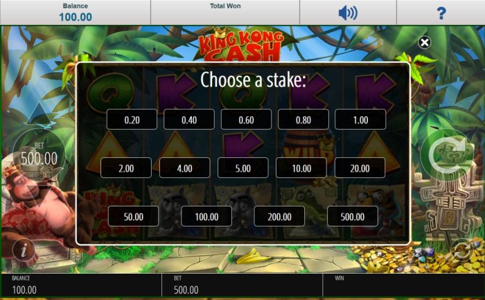 Choose a Stake - Bet options available for this video slot game. by All Online Pokies