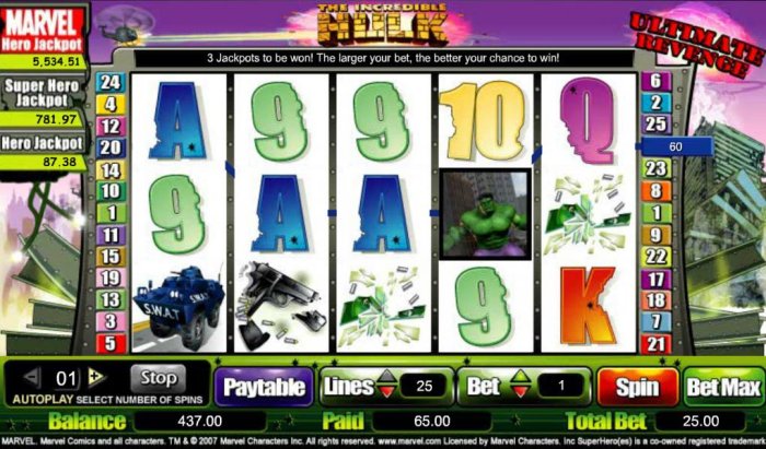 65 coin payout triggered by multiple winning paylines - All Online Pokies