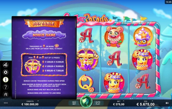 Sugar Parade by All Online Pokies