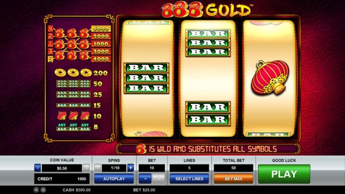 A Chinese themed main game board featuring three reels and 5 paylines with a $30,000 max payout - All Online Pokies