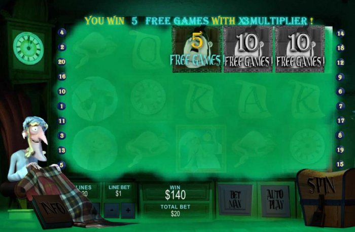 Five free games awarded. - All Online Pokies